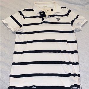 Medium White/Navy Muscle Polo by A&F